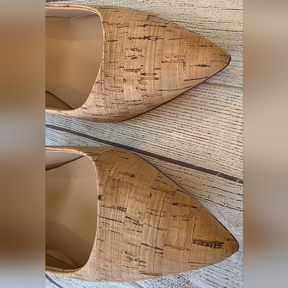 Diane Von Furstenberg DVF Tan Cork Point Toe Women’s High Heels Pumps Size 8.5 - Picture 4 of 11